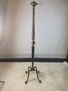 Jules Leleu FRENCH 1940s BRASS AND WOOD FLOOR LAMP - 2186264