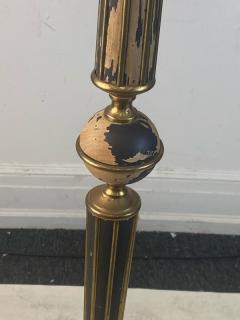 Jules Leleu FRENCH 1940s BRASS AND WOOD FLOOR LAMP - 2186266