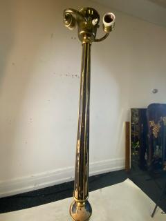 Jules Leleu FRENCH 1940s BRASS AND WOOD FLOOR LAMP - 2186269