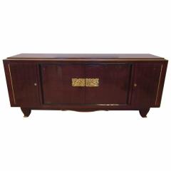 Jules Leleu Fine Art Deco Mahogany and Bronze Mounted Credenza Attributed to Jules Leleu - 4161789