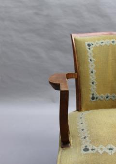 Jules Leleu Fine French Art Deco Walnut Armchair by Jules Leleu - 4527914