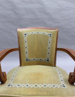 Jules Leleu Fine French Art Deco Walnut Armchair by Jules Leleu - 4527915