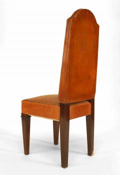Jules Leleu French Art Deco Ebony Macassar Veneered Sided Chairs - 722547
