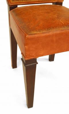 Jules Leleu French Art Deco Ebony Macassar Veneered Sided Chairs - 722548
