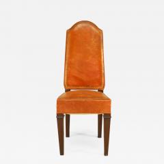 Jules Leleu French Art Deco Ebony Macassar Veneered Sided Chairs - 723504
