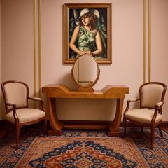 Jules Leleu Jules Leleu Art Deco Vanity and Console with Mirror France Circa 1930s - 4461496