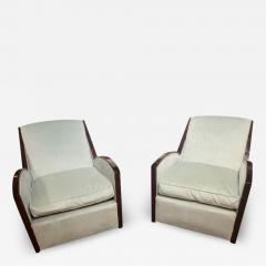 Jules Leleu Jules Leleu Style Art Deco French Club Chairs Restored - 3789216