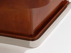 Jules Leleu Jules Leleu mahogany cabinet nickeled metal 1930 - 4587493