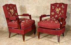 Jules Leleu Jules Leleu pair of 1940s armchairs - 3623214