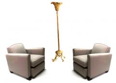 Jules Leleu Jules Leleu pair of refined club chairs fully restored - 832319