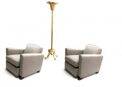 Jules Leleu Jules Leleu pair of refined club chairs fully restored - 832330