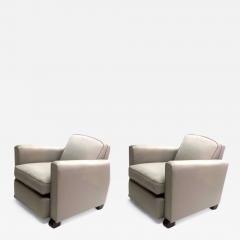 Jules Leleu Jules Leleu pair of refined club chairs fully restored - 834556