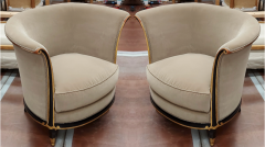 Jules Leleu Jules Leleu rarest documented early Art Deco refined pair of chairs - 2343879