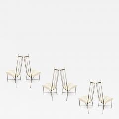 Jules Leleu Jules Leleu set of chicest cannonball and gold bronze set of 6 dinning chairs - 2400267