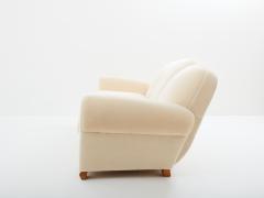 Jules Leleu Jules Leleu three seater sofa mohair velvet 1940s - 3440959