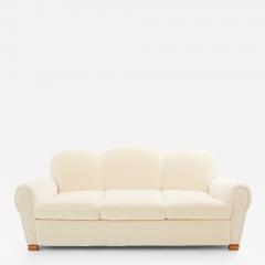 Jules Leleu Jules Leleu three seater sofa mohair velvet 1940s - 3478378