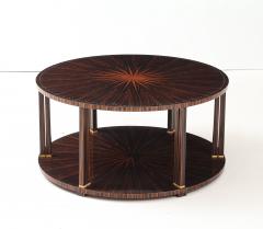 Jules Leleu Leleu Style Macassar Ebony Circular Double Sunburst Coffee Table France - 4662824