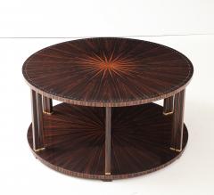 Jules Leleu Leleu Style Macassar Ebony Circular Double Sunburst Coffee Table France - 4662828