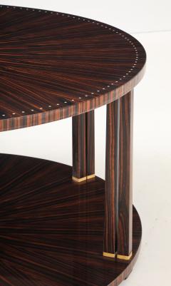 Jules Leleu Leleu Style Macassar Ebony Circular Double Sunburst Coffee Table France - 4662830