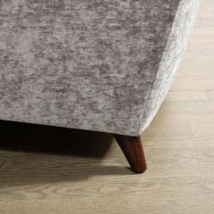 Jules Leleu Mid Century Modern Sofa in Smoked Pewter Velvet Ebonized Walnut by Jules Leleu - 2946577