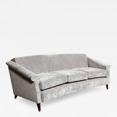Jules Leleu Mid Century Modern Sofa in Smoked Pewter Velvet Ebonized Walnut by Jules Leleu - 2951877