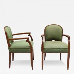 Jules Leleu Pair of Fine French 1940s Mahogany Armchairs by Jules Leleu - 3123144