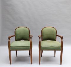 Jules Leleu Pair of Fine French 1940s Mahogany Armchairs by Jules Leleu - 3494775