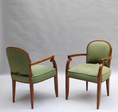 Jules Leleu Pair of Fine French 1940s Mahogany Armchairs by Jules Leleu - 3494812