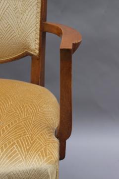 Jules Leleu Pair of Fine French Art Deco Mahogany Armchairs by Jules Leleu - 2389519