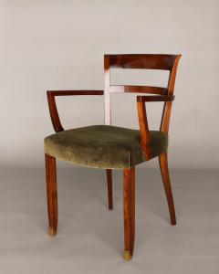 Jules Leleu Pair of Fine French Art Deco Mahogany Armchairs by Jules Leleu - 4222238