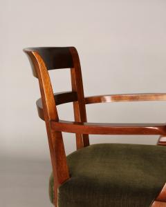 Jules Leleu Pair of Fine French Art Deco Mahogany Armchairs by Jules Leleu - 4222247