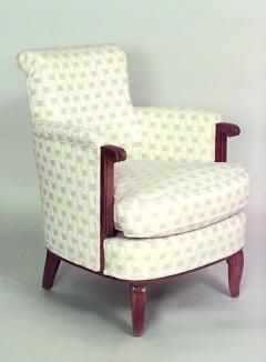 Jules Leleu Pair of French Art Deco Mahogany Bergere Armchairs - 422092