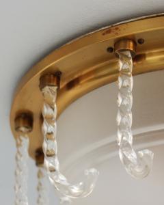 Jules Leleu Rare Fine French 1950s Glass and Brass Flush Mount by Leleu - 4151551
