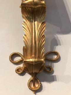 Jules Leleu Rare and elegant pair of art deco gilt bronze sconces by Jules Leleu - 1184257