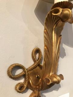 Jules Leleu Rare and elegant pair of art deco gilt bronze sconces by Jules Leleu - 1184261