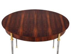 Jules Leleu Rosewood Dining Table with Stainless Steel and Bronze Legs by Jules Leleu - 3265389