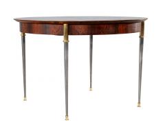Jules Leleu Rosewood Dining Table with Stainless Steel and Bronze Legs by Jules Leleu - 3265391