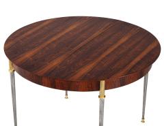 Jules Leleu Rosewood Dining Table with Stainless Steel and Bronze Legs by Jules Leleu - 3265393