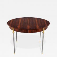 Jules Leleu Rosewood Dining Table with Stainless Steel and Bronze Legs by Jules Leleu - 3272142
