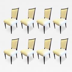 Jules Leleu SET OF 8 French Mid Century Art Deco Dining Chairs Signed by Jules Leleu - 3334245