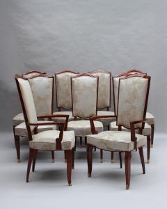 Jules Leleu Set of 10 Fine French Art Deco Mahogany Chairs by Jules Leleu 8 Side and 2 Arm  - 4333271
