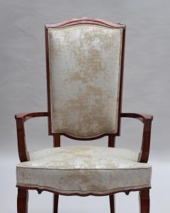 Jules Leleu Set of 10 Fine French Art Deco Mahogany Chairs by Jules Leleu 8 Side and 2 Arm  - 4333284