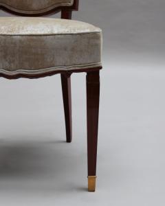Jules Leleu Set of 10 Fine French Art Deco Mahogany Chairs by Jules Leleu 8 Side and 2 Arm  - 4333290