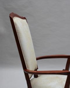 Jules Leleu Set of 10 Fine French Art Deco Mahogany Chairs by Jules Leleu 8 Side and 2 Arm  - 4333292