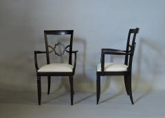 Jules Leleu Set of 12 French Art Deco Side and Two Arm Dining Chairs - 431193