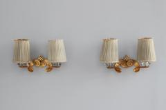 Jules Leleu Set of 4 Fine French 1950s Gilded Bronze Wall Lights by Jules Leleu - 3968549