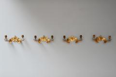 Jules Leleu Set of 4 Fine French 1950s Gilded Bronze Wall Lights by Jules Leleu - 3978607