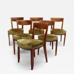Jules Leleu Set of 6 Fine French 1930s Dining Chairs by Jules Leleu - 4659294