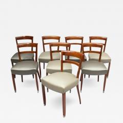 Jules Leleu Set of 8 Fine French 1930s Dining Chairs by Jules Leleu Dining Table Available  - 2962705