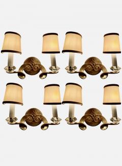 Jules Leleu Set of Four Signed Wall Sconces by Jules Leleu  - 4588718